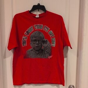 Men's A Christmas Story Red 'You'll Shoot Your Eye Out Kid!' T-Shirt Sz XL